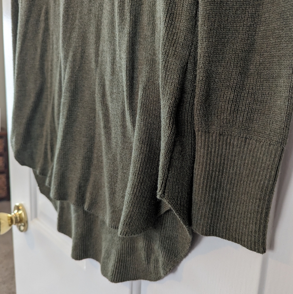 {Natural Reflections} Army Green Scoop Neck Sweater - Picture 2 of 6